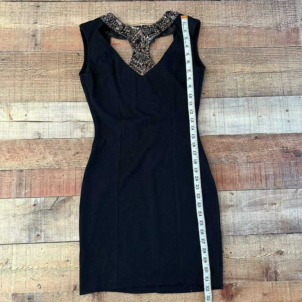 Little Mistress London Black racer back with brown bead embellishment women's 6 - Picture 3 of 11